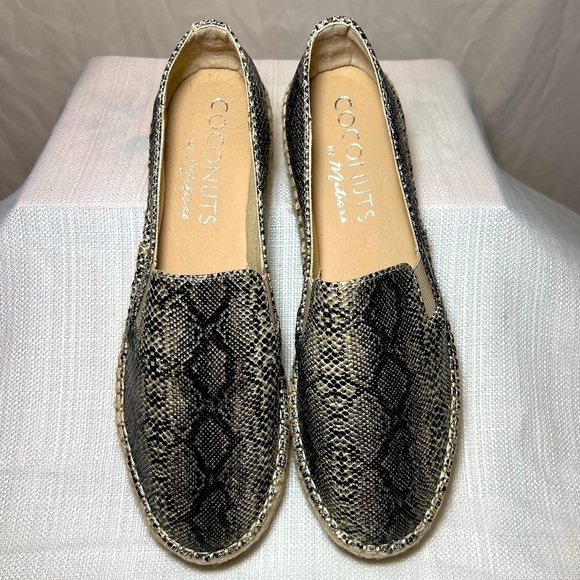 COCONUTS by Matisse Faux Snakeskin Espadrille Peaches Loafers Size 8.5 NEW - Picture 2 of 6